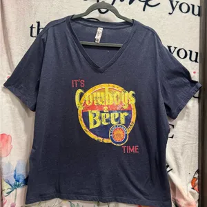 Bella Canvas Cowboys And Beer Time Western T-Shirt Women’s Size 2XL thumbnail 1