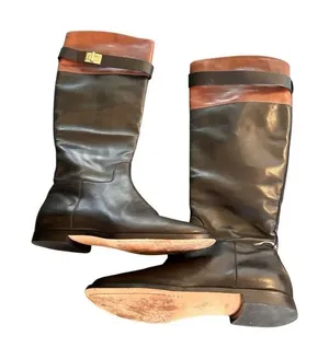 Cole Haan Air Daelin Riding Boots Black Brown Size 5.5 B thumbnail 1