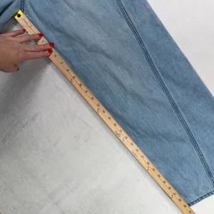 Future Collective 4 Jeans Wide Leg Slouchy High Rise Front Seam Light Wash Blue thumbnail 15