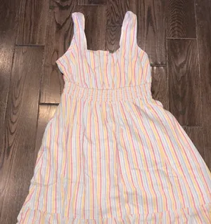 Crown and Ivy pastel striped maxi dress size large thumbnail 1