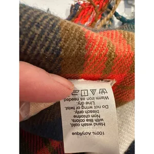 J.Crew Plaid Blanket Scarf Oversized Tartan Fringe Preppy Holiday Academia thumbnail 5