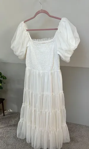 Baltic Born White Tulle Midi Tiered Dress Bridal Engagement thumbnail 4