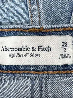 Abercrombie & Fitch High Rise Denim Cutoffs Mom Jean Shorts‎ Blue Size 2 26 thumbnail 8