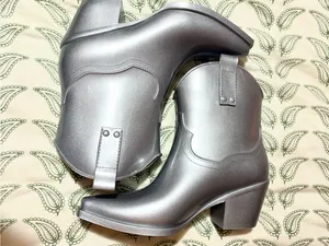 Beach by Matisse Oakley Water Resistant Western Rain Boot Metallic Silver 8 NIB thumbnail 12