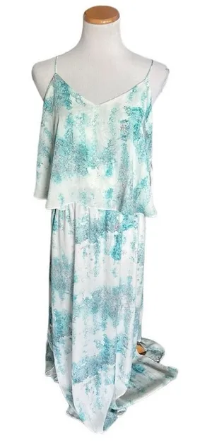 Womens Mossimo Watercolor Flounce Sleeveless Maxi Dress - Sz L thumbnail 1