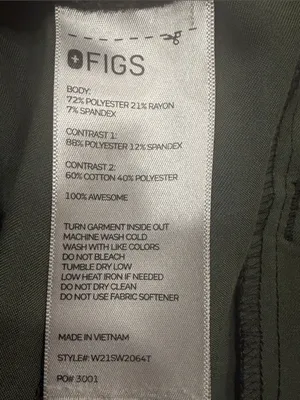 Figs women’s olive green Zamora joggers size xlarge tall . thumbnail 3