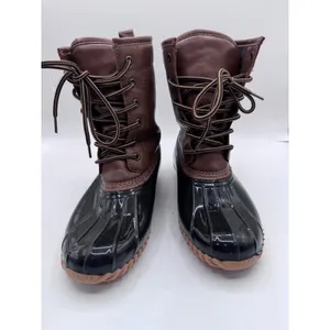 Sporto 8M Black Brown Duck Boots‎ Women Ariel Lace Up Winter Rain thumbnail 7