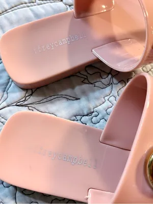 Jeffrey Campbell A Lil Bit Jelly Thong Sandal Blush Pink Size 7💛 thumbnail 6