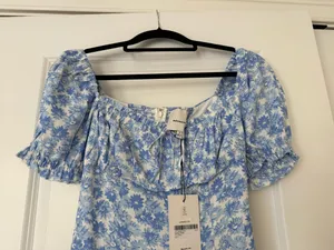 Reformation Haisley Dress Blue Daisy 4 thumbnail 5