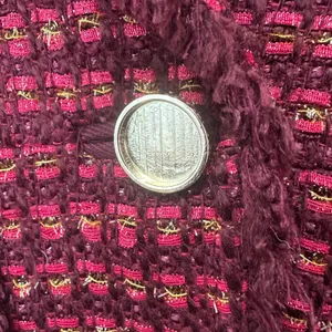 Tory Burch Tweed Boucle‎ Blazer Red Gold Metallic Designer Luxe Preppy Women 8 thumbnail 10