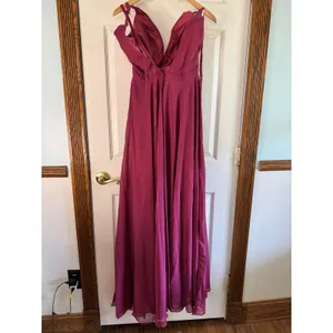 Chiffon Maxi Dress Formal Gown‎ Bridesmaid Dress Sleeveless Purple thumbnail 6