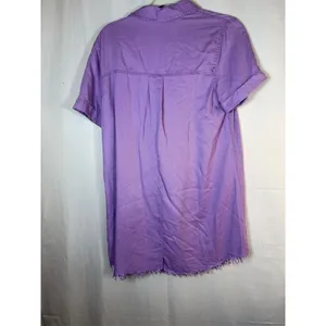 Day + Moon Shirt Dress Womens Size S Purple Denim Mini Short Sleeve thumbnail 12