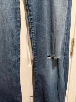 Lucky Brand Gene Montesano Jeans Women’s 8/29 Straight Leg USA Distressed thumbnail 2