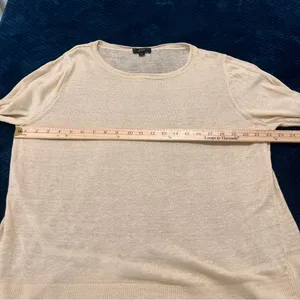 J. Crew Cream‎ Lightweight Linen Relaxed Fit Long Sleeve Sweater Size S thumbnail 9