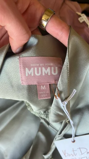 Show me your Mumu sage green bridesmaid dress thumbnail 6