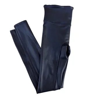 Spanx Faux Leather Crackle Black High Waisted Moto Leggings Contour XS thumbnail 1