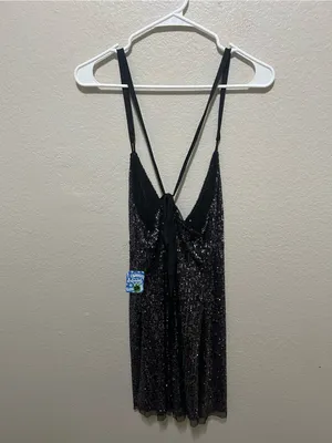 NWT Intimately Free People Gold Rush Sequin Mini Dress Medium Glam Party thumbnail 6