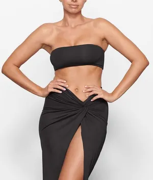 Skims Signature Swim Bandeau Bikini Top Black Size Xl thumbnail 1