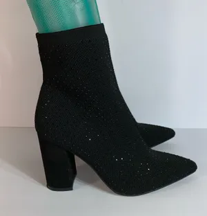 Altar'd State Sylvana black knit rhinestone booties size 8.5M thumbnail 6