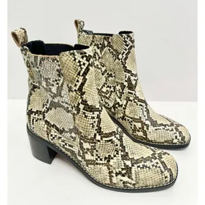 Nordstrom‎ Rack Ankle Booties Size 7 Leather Snake Print Block Heel NEW thumbnail 3