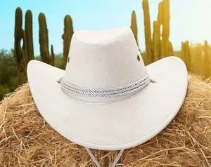 Western Cattleman‎ Cowboy Style White Felt Hat Unisex Riding Hat thumbnail 1