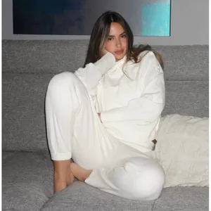 Alo Weekend Escape Joggers Ivory Waffle Thermal High-Rise Waist Cream Sweatpants thumbnail 8