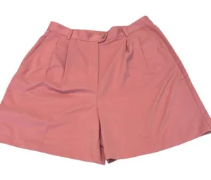 Izod Womens size 14 pink pleated shorts side and back pockets belt loops EUC thumbnail 1