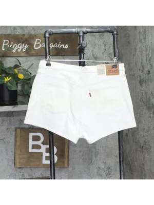 Levi's Womens 501 Original Shorts Denim Jean Jorts Disco Nights White 34 thumbnail 2