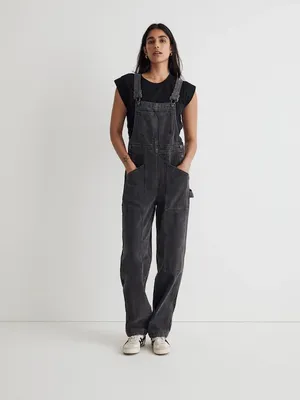 Madewell Denim Oversized Carpenter Overalls in Hartwell Wash thumbnail 4