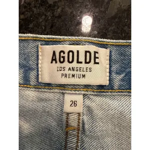 Agolde Light Blue Distressed Denim Jean Shorts thumbnail 3