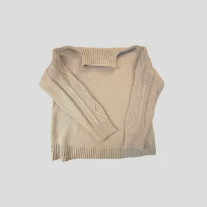 Haven Well Within Cable Knit Mock Neck Sweater Baby Blue S Cotton Blend thumbnail 2