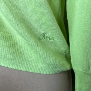 Aeropostale Cardigan Sweater Medium Womens Green Knit Lightweight Cotton V-Neck thumbnail 3