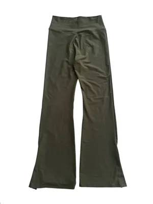 Abercrombie & Fitch YPB sculptLUX Split Hem-Flare Olive Green Leggings Size L thumbnail 6