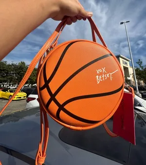 NWT Betsey Johnson Game Time Basketball Crossbody Bag Purse Whistle Charm thumbnail 1