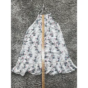 O’Neill Women’s Mini Dress Size S White Floral Print Halter Neck Rayon Beach thumbnail 9