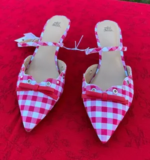 Wild Fable - Women's Lysandra Gingham Eyelet Kitten Heels - size 8 picnic summer thumbnail 1