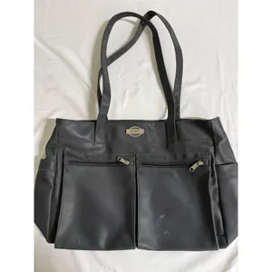 Avanti Women Black Nylon Multi-Pocket Tote Bag Shoulder Carryall Work Travel thumbnail 2