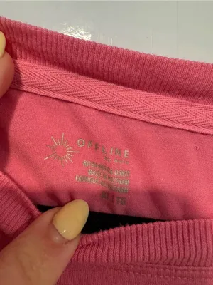 Pink‎ Aerie Soft Long Sleeve Cropped Tee thumbnail 2