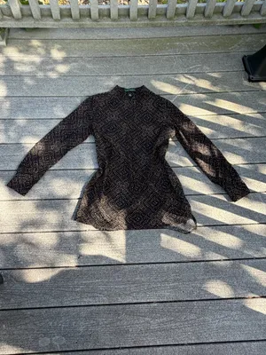 Ralph Lauren Black Blouse with Metallic Dot Print thumbnail 2