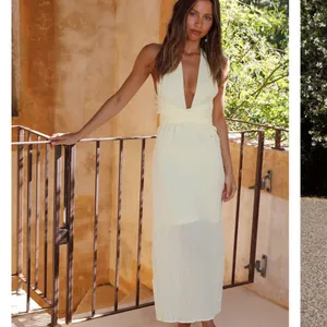 Elegant Butter Yellow Maxi Dress thumbnail 2