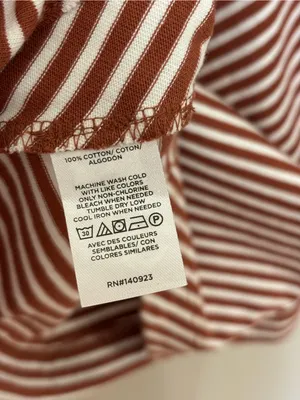 NEW LOFT Striped Twist Midi Dress 100% Cotton Brown and White - Size L thumbnail 6