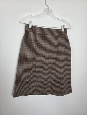 Downeast Plaid Tweed A-Line Skirt Preppy Academia Poetcore Literary Chic Small thumbnail 5
