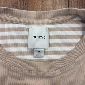 Anthropologie Maeve Womens M Tan Stripe Ribbed Muscle Tank Summer Classic Sporty thumbnail 4