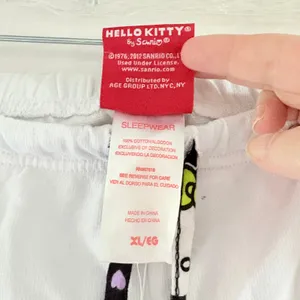 Hello Kitty Sanrio Lightweight White Waffle Knit Pajama Pants XL NWT thumbnail 7