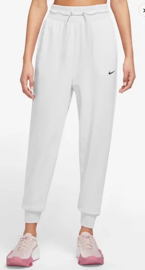 Nike Women's Dri-FIT One Mid-Rise Joggers White Size S thumbnail 1