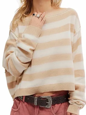 We the Free Witness The Fitness Into The Blue Pullover Ivory Comb thumbnail 1