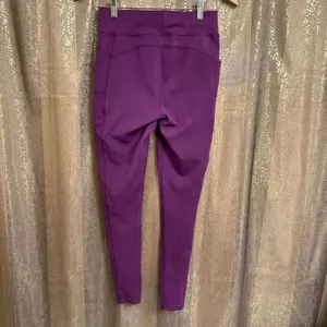 PopFit Purple High Waist Pockets Active Athleisure Leggings Medium thumbnail 2