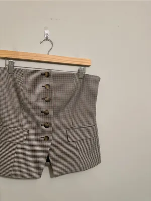 Ann Taylor Plaid Strapless Button Front Vest Top - Size 6 thumbnail 5