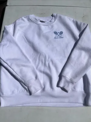 White Tennis Club Crewneck Sweatshirt thumbnail 1