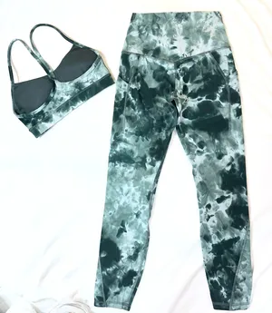 Lululemon Align Pocket Legging + Flow Y Bra Matching Set – Diamond Dye Smoked Spruce – 4 thumbnail 3